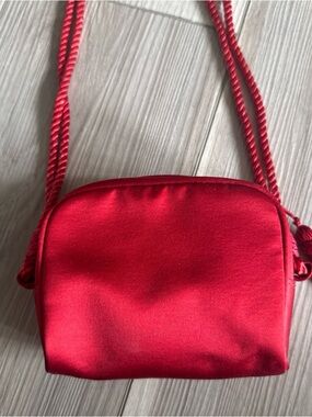 Ann Taylor Red Satin Crossbody Shoulder Bag
